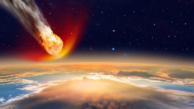 ilustrasi asteroid tabrak bumi