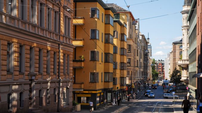 Streets of Helsinki, Finland, Northern Europe.