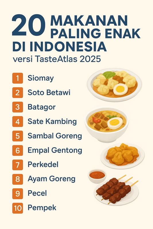 Infografis: Siomay Masuk Daftar TasteAtlas Sebagai Makanan Terenak Indonesia 2025