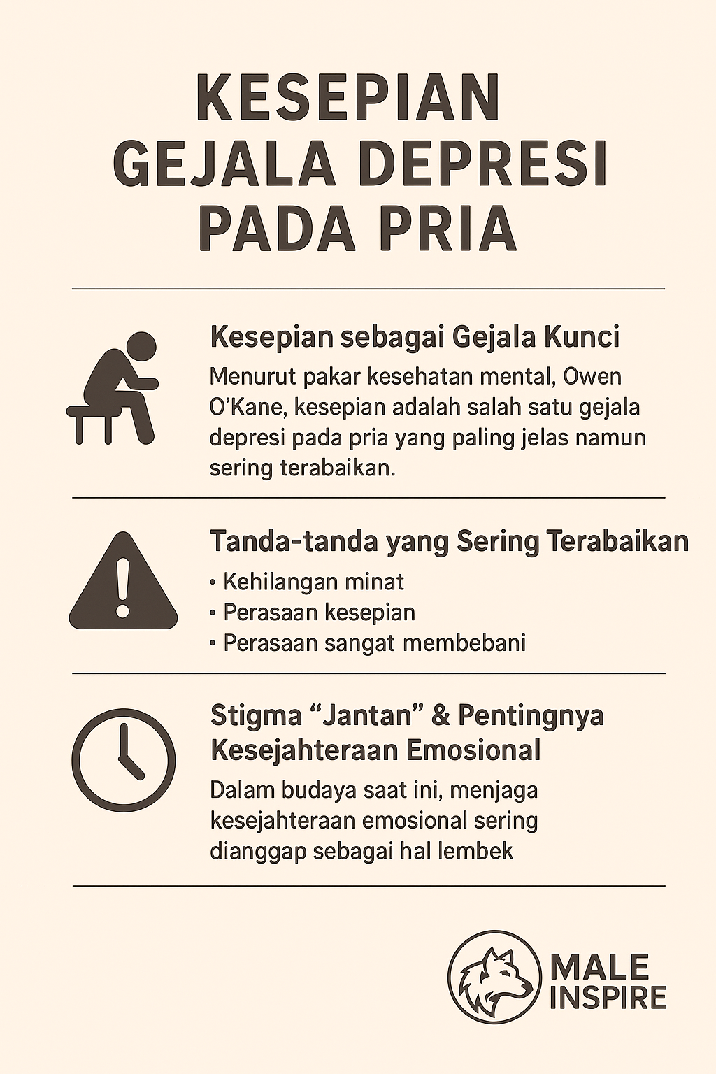 Infografis: Kesepian Adalah Tanda Bahaya Depresi pada Pria