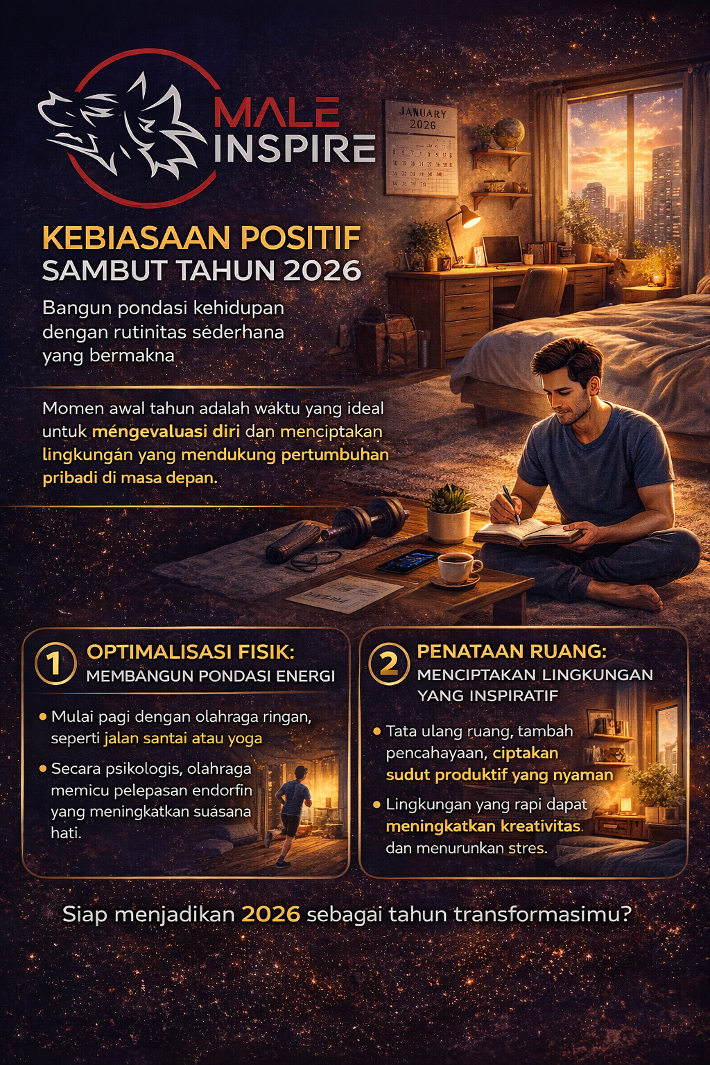 Infografis: 4 Kebiasaan Positif Awal Tahun Baru 2026 yang Bisa Dilakukan