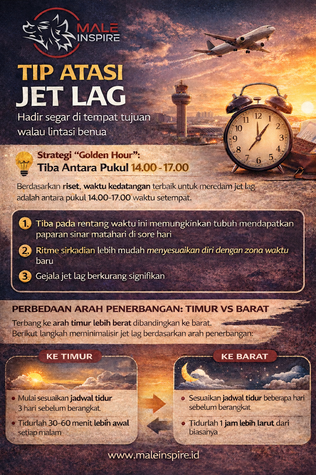 Infografis: Tips Mengatasi Jet Lag saat Naik Pesawat Terbang