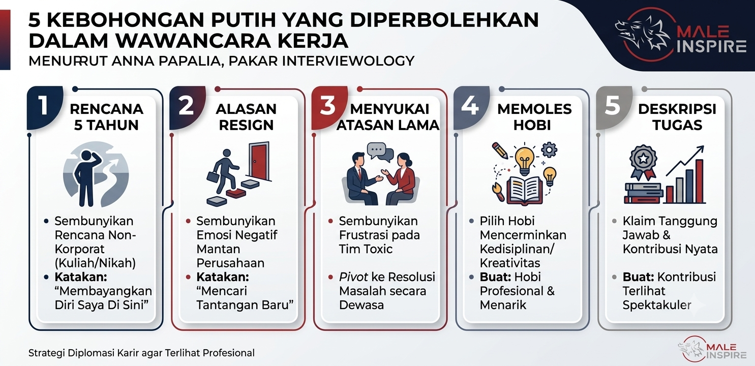 Infografis: 5 ‘Kebohongan’ yang Dianjurkan dalam Wawancara Kerja